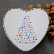 hjerteformet metaldåse  XMAS