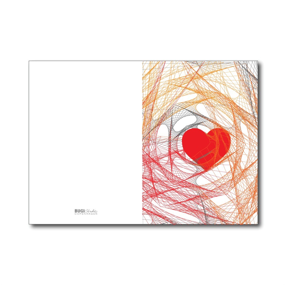 Foldet kort HEART orange