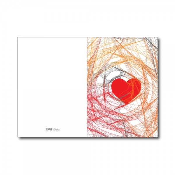Foldet kort HEART orange