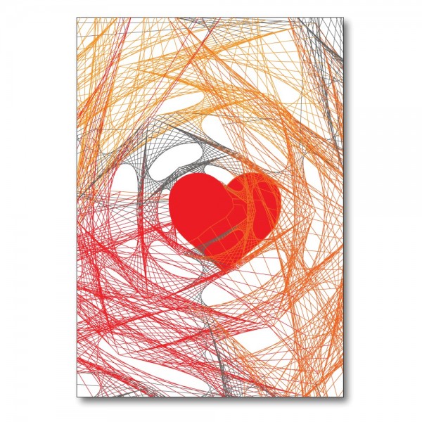 Foldet kort HEART orange