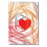 Foldet kort HEART orange
